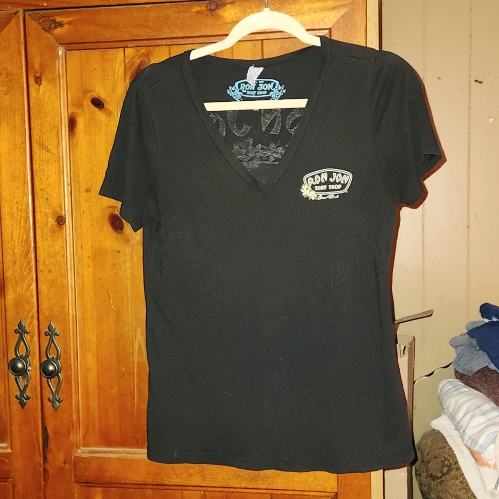 RonJon Surf shop] black cotton shirt ♡